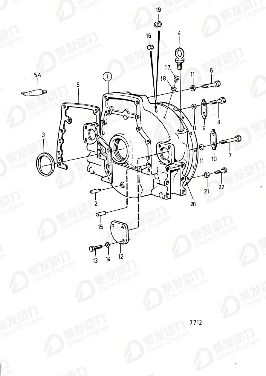 VOLVO Flywheel Housing 848961 Drawing